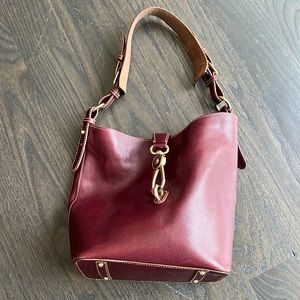 Burgundy Leather Dooney and Burke Logo Lock Purse